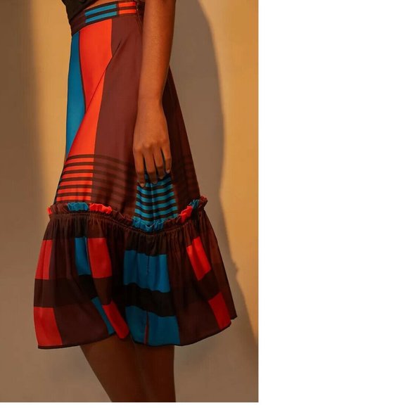 Anthropologie Eva Franco Flounced Midi Skirt 8p new with tag - Picture 4 of 10
